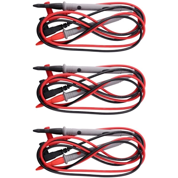 3 Par Testkablar för Voltmeter Ohmmeter Multimeter Amperemeter