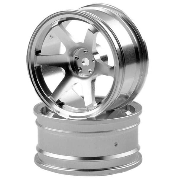 4P 6-Eger Aluminiumfælg til RC 1/10 On-Road 1052 Drift TE37+, Sølv
