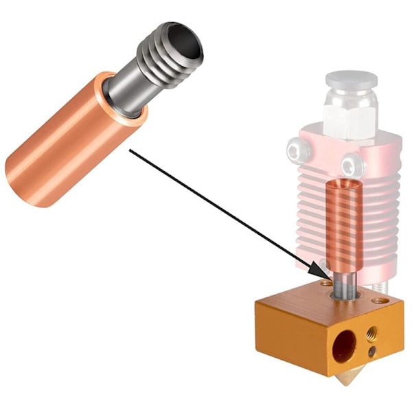 Titanlegering Kobber Halsdyse Varmestopp 4.1 Bore for 3 V2, Pro, CR10 Serie 3D-Skriver Delserie