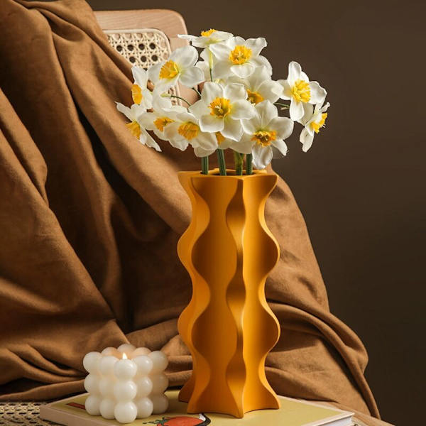 Nordisk geometrisk Morandi keramisk vas vardagsrum blomsterarrangemang torkad blomma dekoration färgglad konstvas, A