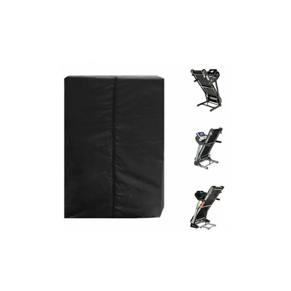 Løbebåndsdæksel, Foldbart Løbebåndsdæksel, Foldbart Løbebåndsstøvcover 210D Vindtæt, Vandafvisende, Oxford Klud Presenning, 95×75×160cm, Sort-DENUOTOP