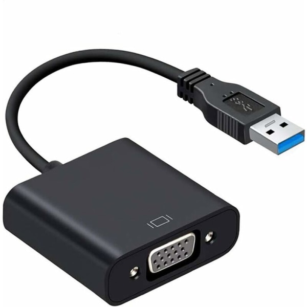USB 3.0 till VGA Adapter, VGA till USB Video Adapter Converter, Stöd för 1080p upplösning, Multi-Display Video Converter, Desktop PC kompatibel bärbar Wi