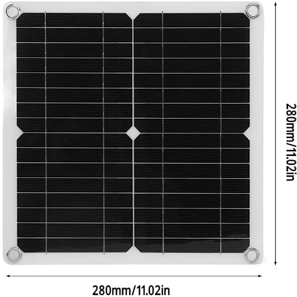 Solcellsdriven Avluftfläkt, 20W Vattentät Solcellsdriven Fläkt, USB Solcellsdriven Fläkt Solpanel Växthus för Husbilar Växthus Husdjurshus Hönshus