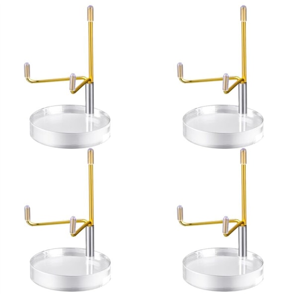 4 Pieces Clear Acrylic Display Stand Holder with Adjustable Metal Arms, Crystal Gemstone Display Easel and