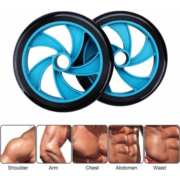 Rulle-hjul Trening, AB Hjul Treningsmaskin, Abdominal Hjul Menn, AB Rulle Hjul, Treningshjul, Treningshjul Hjemme (blå)