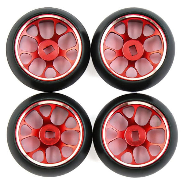 Hårda plast drivdäck däckfälg metallhjul för 284131 K969 K989 Mini-Z 1/28 RC bildelar, röd