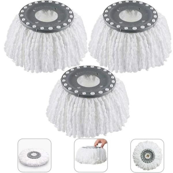 3 kpl Mikrokuitu Mop-Päällisiä Vileda 2 in 1 Turbo Mopille