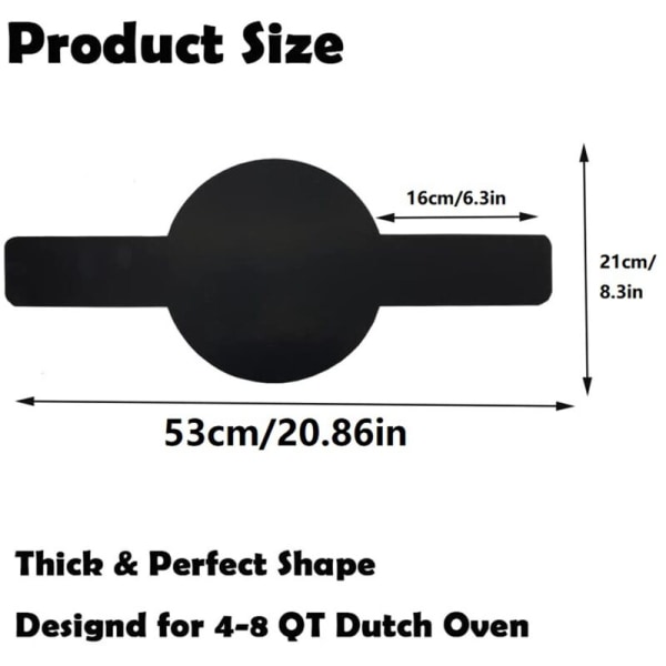 Stekeunderlag for baking av brød i nederlandsk ovn, non-stick brødslynge, langt håndtak for enklere overføring av surdeig, 2 stykker