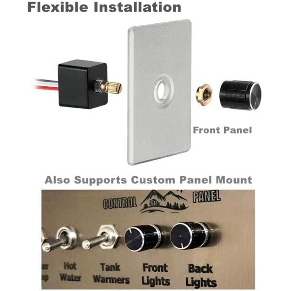 LED-dimmerbrytare 12V DC PWM-dimmer Justerbar styrenhet för husbil båt släpvagn skåpbil, för dimbar LED-lampa, halogen, glödlampa, enfärgad