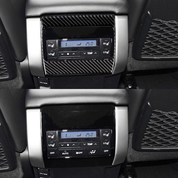 For Land Cruiser Prado 2010-2018 Fiber Bakre AC Vent Outlet Trim Ramme Deksel Klistremerke Bil Tilbehør