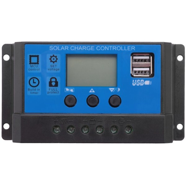 20A 12V 24V Auto Work PWM Solcelle Laderegulator med LCD Dual USB 5V Udgang Solcellepanel Laderegulator