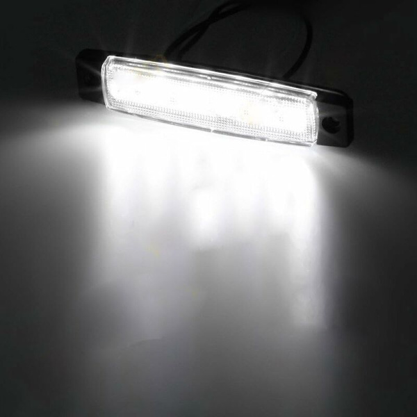 10 st 3,8\" 6 LED-sidomarkering 12V LED-positionsljus för släpvagn, positionsljus bärnsten, bakre sidomarkeringsljus, lastbilshytt positionsljus, husbil