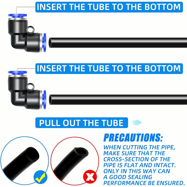8 kpl Coude 10 mm putken ulkoØ Push to Connect -liittimet Push Lock (PV4)