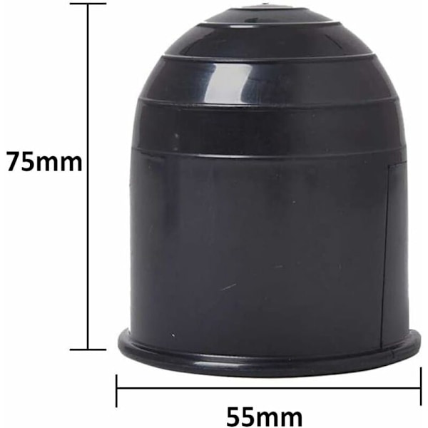 2 st svarta dragkuleöverdrag, universal 50 mm husvagnsdragkuleöverdrag, perfekt plast släpvagnsdragkuleöverdrag för lastbilssläp (plast)
