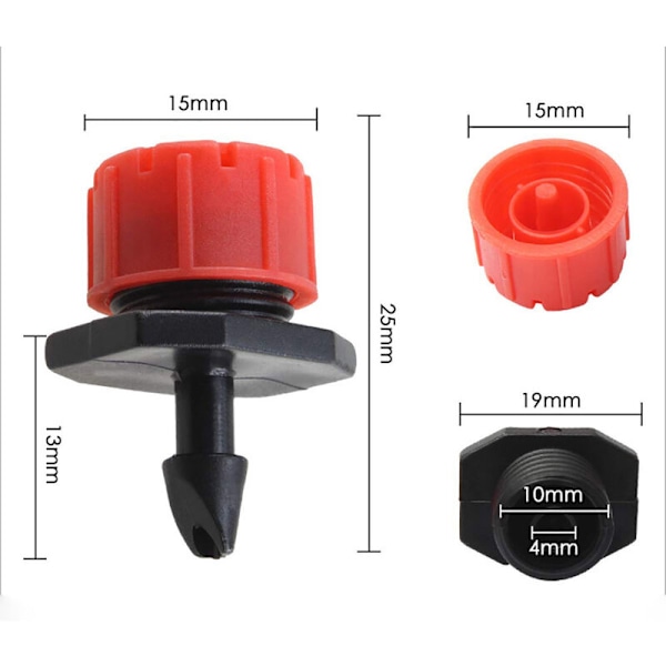 100 stk drypvanding justerbar dryp automatisk vandingssystem slange dryp mikro sprinklere emitter dryppere til plante drivhus DIY have