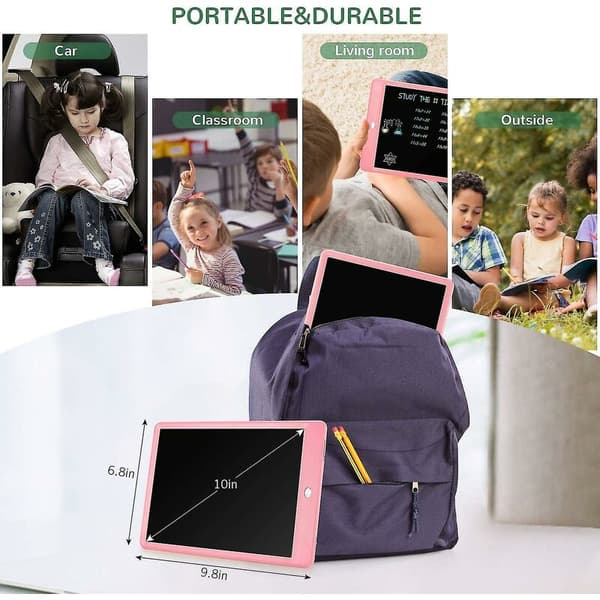 LCD Skrivetavle Doodle Board, 10 Tommer (pink)