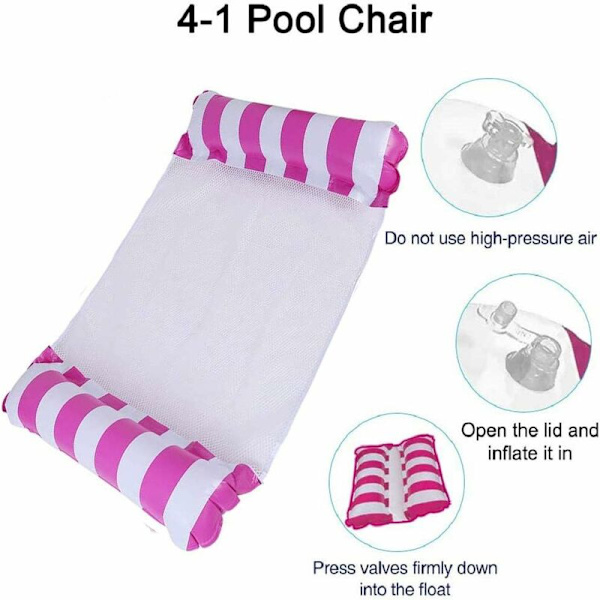 Poolhängmatta, Set med 2 Flytande Hängmatta Flytande Säng Lounger Uppblåsbar 4-i-1 Bärbar Vikbar Flytande Hängmatta Ultralätt Flytande Hängmatta, Lätt