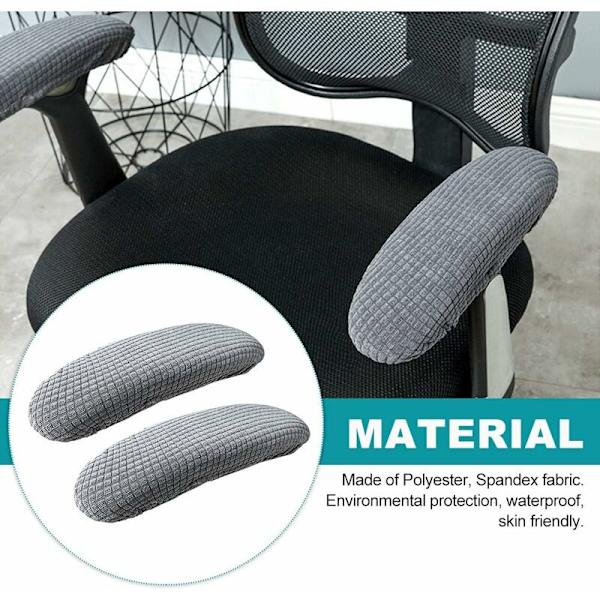 1 Polyester Armlenestopptrekk for Dobbel Kontorstol Avtakbar Elastisk Vaskbar Vanntett Stoff Armlenestopp (Mørk Grå) HIASDFLS
