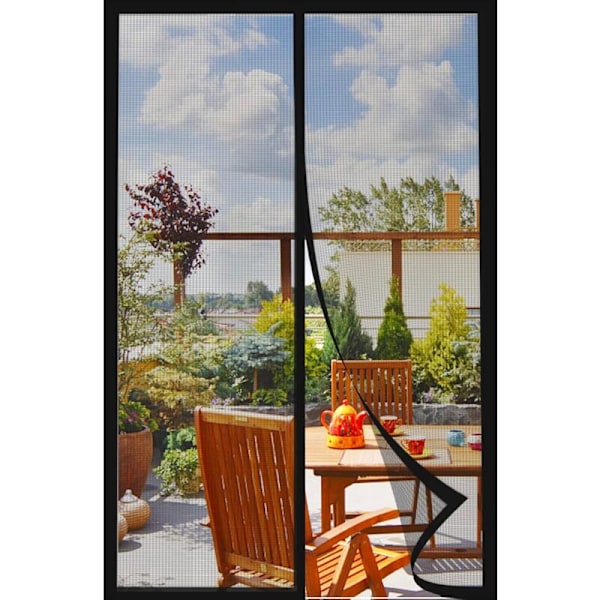 Magnetisk Dørskærm Vindue 90×230cm, Anti-Fluer Insektgardin, Magnetisk Skydedør Vindue Skærm, Magnetiske Vinduegardiner Uden Boring, Sort