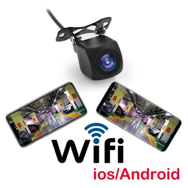 Trådløs WIFI-bilkamera HD stjernelys nattesyn blindvinkel bakspeil ryggekamera