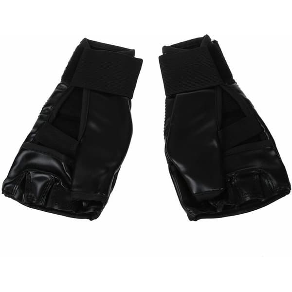 PU Professional Thai Muay Pattern Training Mitts Sandbag Punch Sparring Half Finger Musta + Punainen