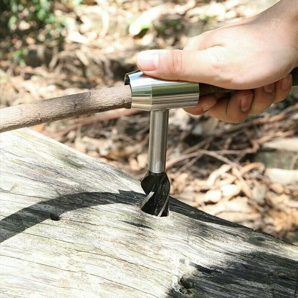 Håndbor til træbearbejdning, manuel overlevelsesbor, bushcraft værktøjs håndbor, camping håndbor til camping.