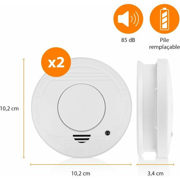 LaBlanc Smart rökdetektor - NF-standard - Fotoelektrisk sensor - 2-pack - Utseendet är något annorlunda
