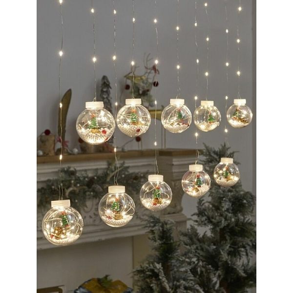 LED-joulukuusivalosarjat Lämmin valkoinen 3m (10 palloa)