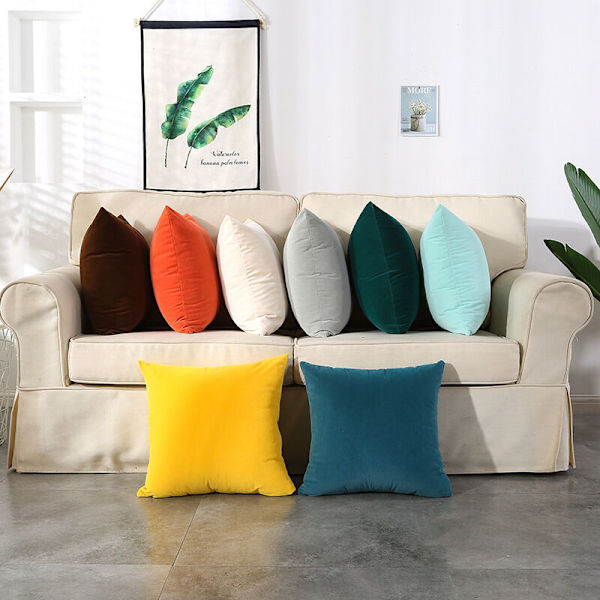 Kuddfodral, Färgglad Multi-Färg Valfri Mjuk Enfärgad Kudde Fast Kudde Soffa Kudde Kontorskudde Kuddfodral 40x40CM (Inget Inlägg) - Gul