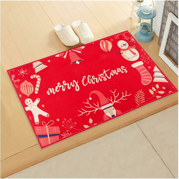 2 st Dörrmatta Jul Dörrmatta Röd Golvmatta Design God Jul Tomtens Släde Dekoration Inomhus Utomhus Hem Sovrum för Badrum Köks Li