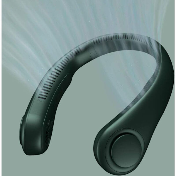 Bärbar Halsfläkt, Handsfree Bladfri Fläkt, 4000mAh Batteridriven Personlig Fläkt, Bladfri, Uppladdningsbar, Hörlursdesign, US-Driven Skrivbordsfläkt