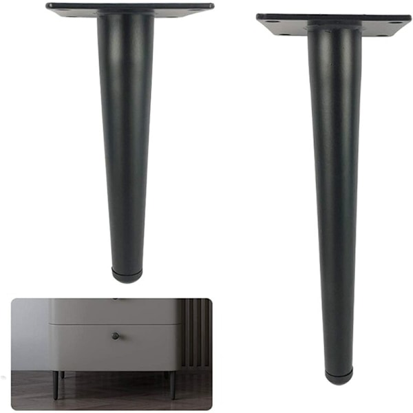 Paket med 30 cm långa metallbordben för moderna möbler, byrå, skåp, skrivbord, stol, ottoman, ersättningsben för möbler, 800 kg kapacitet