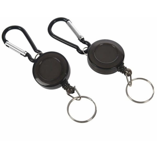 2 stk. Badge Reel-ID kortholder Yoyo Ski Retractable Recoil Farve: Sort Antal: 2 stk.