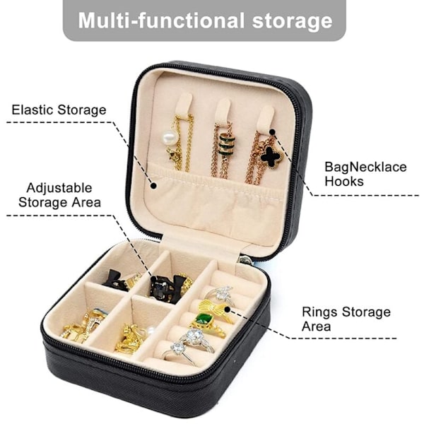 Bærbar Rejse Organizer Opbevaringsboks Læder Opbevaringsæske Øreringe Halskæde Ring Display Organizer C