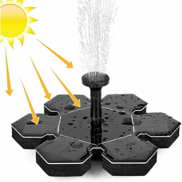 1,5 W ulkokäyttöinen aurinkosuihkulähde, aurinkovesipumppu, aurinkolammen pumppu akulla ja 4 suuttimella, aurinkosuihkulähdepumppu, kelluva minisuihkulähde Decorativille