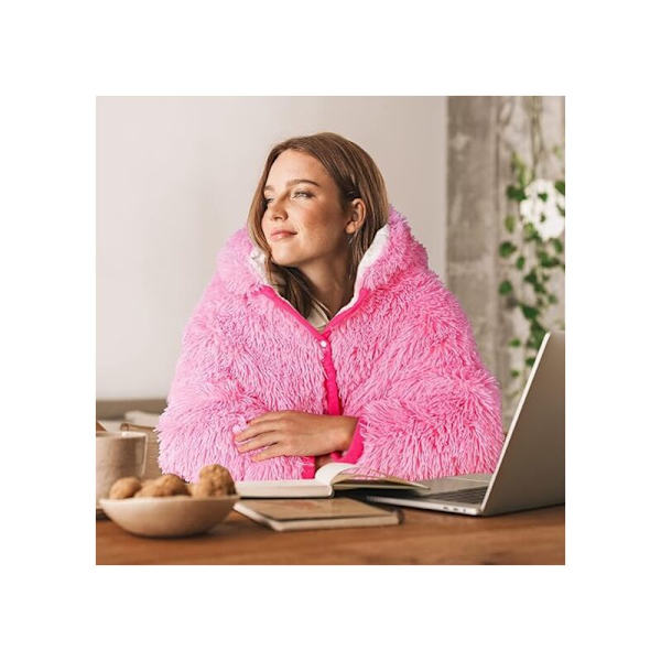 Huvtröja med huva, Överdimensionerad tröja, Bärbar fleecefilt, Bärbar filt, Supermjuk, varm och mysig, med stor ficka, One Size Fits All Wom