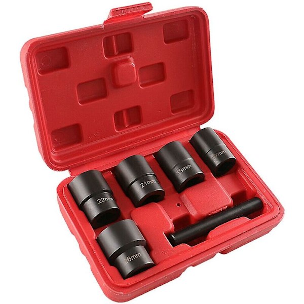 6 stk 1/2 tommers Twist Sokkel 5 Skadet Slitte Lug Nut Lock Fjerner Sett