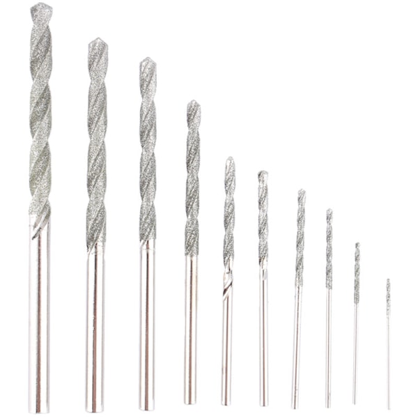 10x Diamantspidsbor Diamantbor til Glas Fliser Sten 0,8-4,0 mm