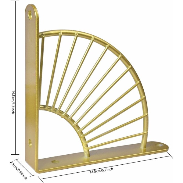 2 Seinähyllytelinettä, 15 cm Ruostumattomasta Teräksestä Konsolitelina, Metallihyllytelinettä, Uiva Kolmion Muotoinen Telina, Keittiöön, Makuuhuoneeseen, Toimistoon, Kulta