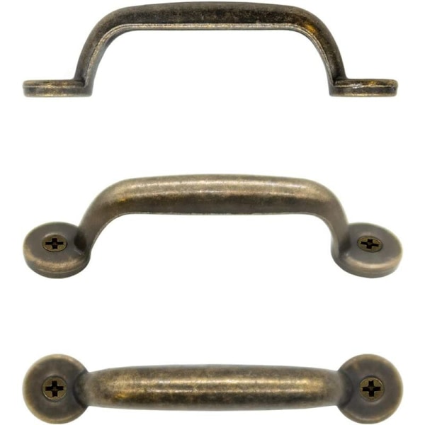 10 kpl Antiikkipronssiset Vetimet Laatikoille, Kaappeihin, Komodeille, Keittiöihin, Sivupöytiin, Rinnukkamalleihin, 90 x 22 mm