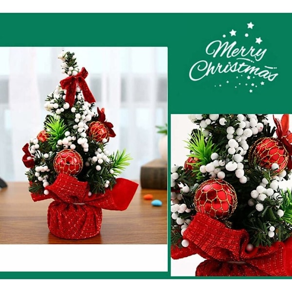 Mini Juletræ Kunstigt Juletræ Mini Kunstigt Træ Glædelig Jul Gave til Hjem Butik Kontor Bord Vinter Dekorationer (20cm)
