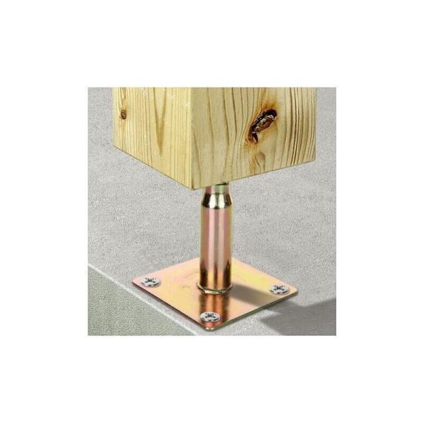 2-pack 100-150 mm Justerbara Galvaniserade Höjda Stolpskonsoler, Tunga Takstöd för Byggprojekt