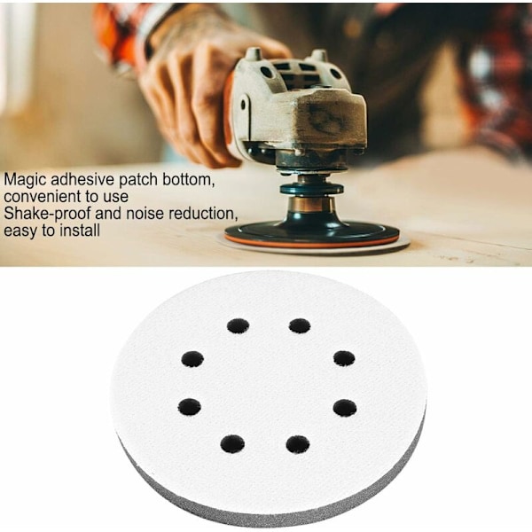 125mm Blød Svampe-Interfacepude 8 Huller, Krog-og-Sløjfe Interface Pude til Slibepuder (8 Huller)