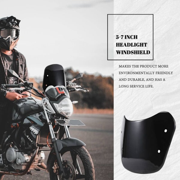 5-7 tum motorcykel strålkastare vindruta vindavvisare universell passar för
