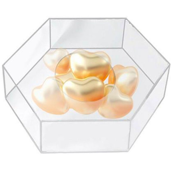 Akryl tårtdisplaybricka hexagon tårtbricka påfyllningsbar tårtbricka för DIY tårtställ bas transparent tårtställ verktyg dekoration 20X20X10cm