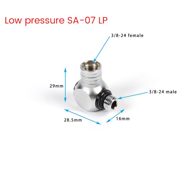 Scuba slange adapter 360 graders justerbar kobling roterbare adaptere lavtrykks dykkerregulator kobling