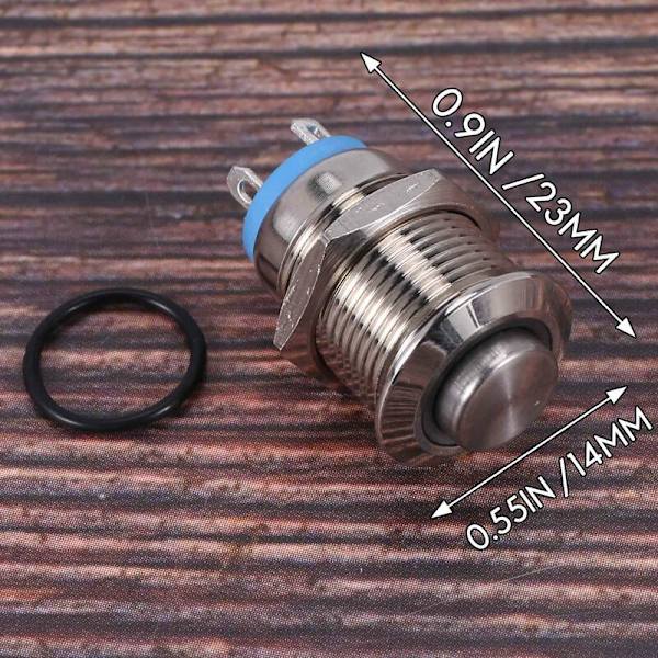 3V tryckknappsdörrklocka med blå LED 12 mm silver