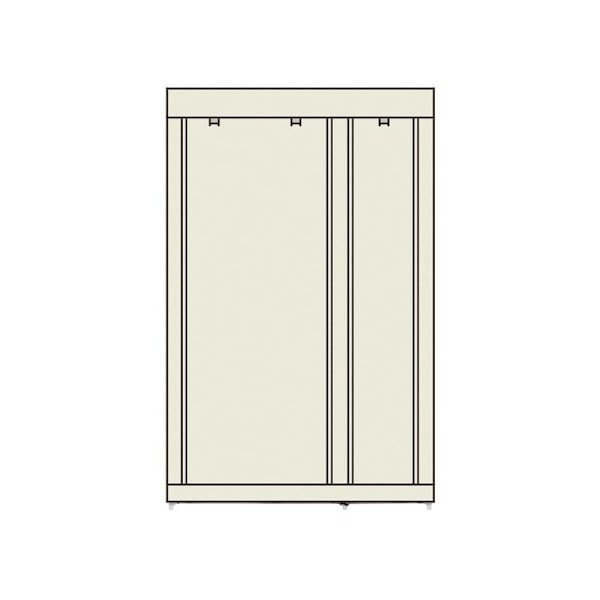 Makuuhuoneen vaatekaappi säilytyskaappi pukuhuone kangaskaappi kannettava aikuisten makuuhuone beige 5 kerrosta 6 kuutiota 110 x 45 x 175