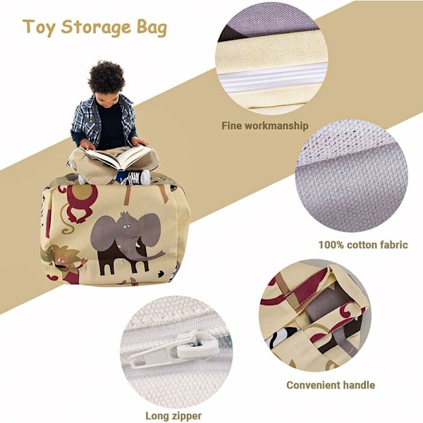 Plush Förvaringsväska för Barn, Beanbag Plush Förvaring, Barn Plush Beanbag Beanbag Vuxna Tonåringar, Päron Beanbag med Blixtlås 丨 24 Tum 丨 för Leksaker Kläder & Ani