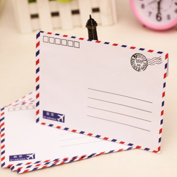 Vintage luftpost brevpapir papirsæt, vintage flyselskabsmodel konvolut brevhoved dobbeltsidet og foret papir